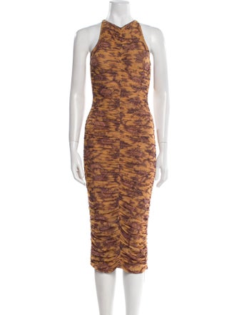 A.L.C. Animal Print Midi Length Dress