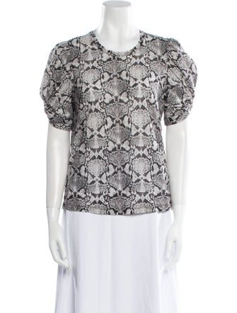 A.L.C. Animal Print Crew Neck Top