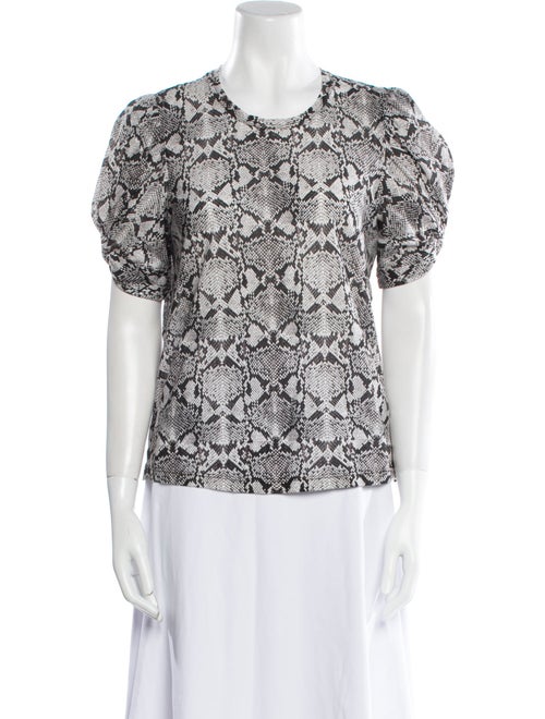 A.L.C. Animal Print Crew Neck Top