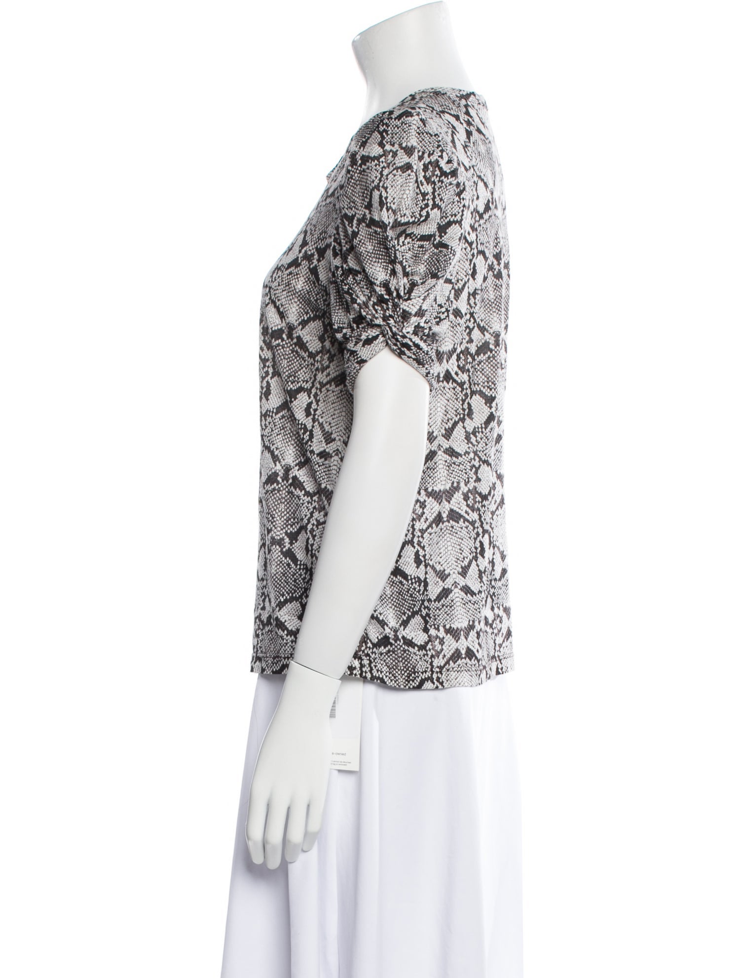 A.L.C. Animal Print Crew Neck Top