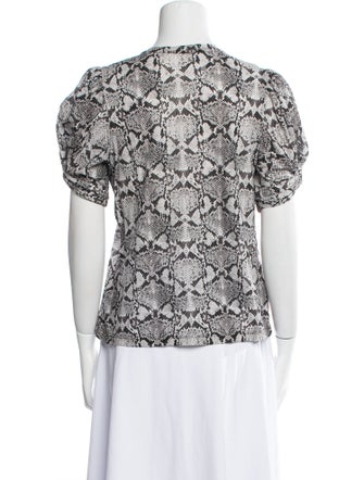 A.L.C. Animal Print Crew Neck Top