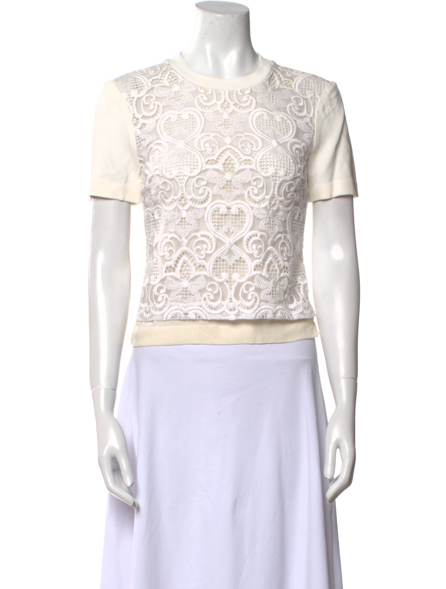 A.L.C. Silk Lace Pattern Top