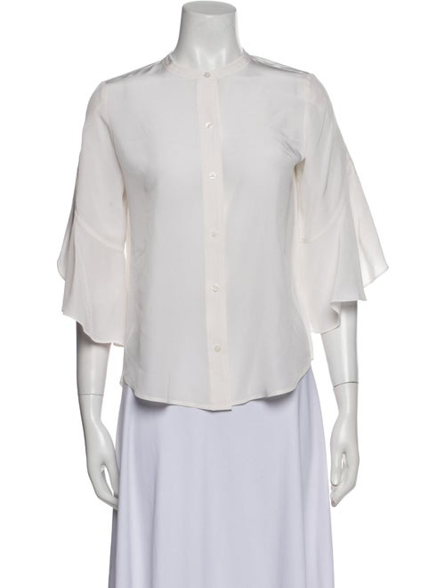 A.L.C. Silk Three-Quarter Sleeve Button-Up Top