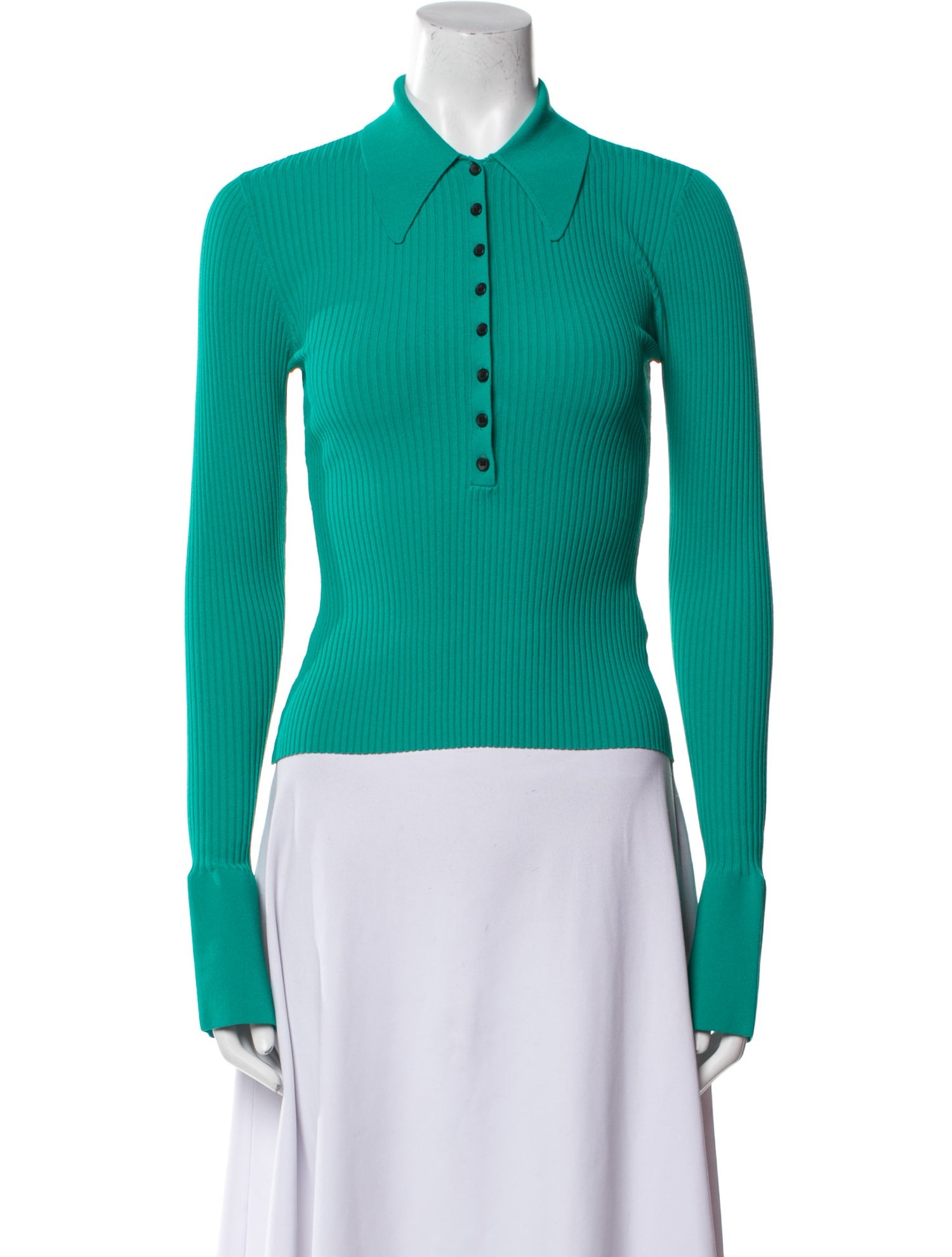 A.L.C. Mock Neck Long Sleeve Polo