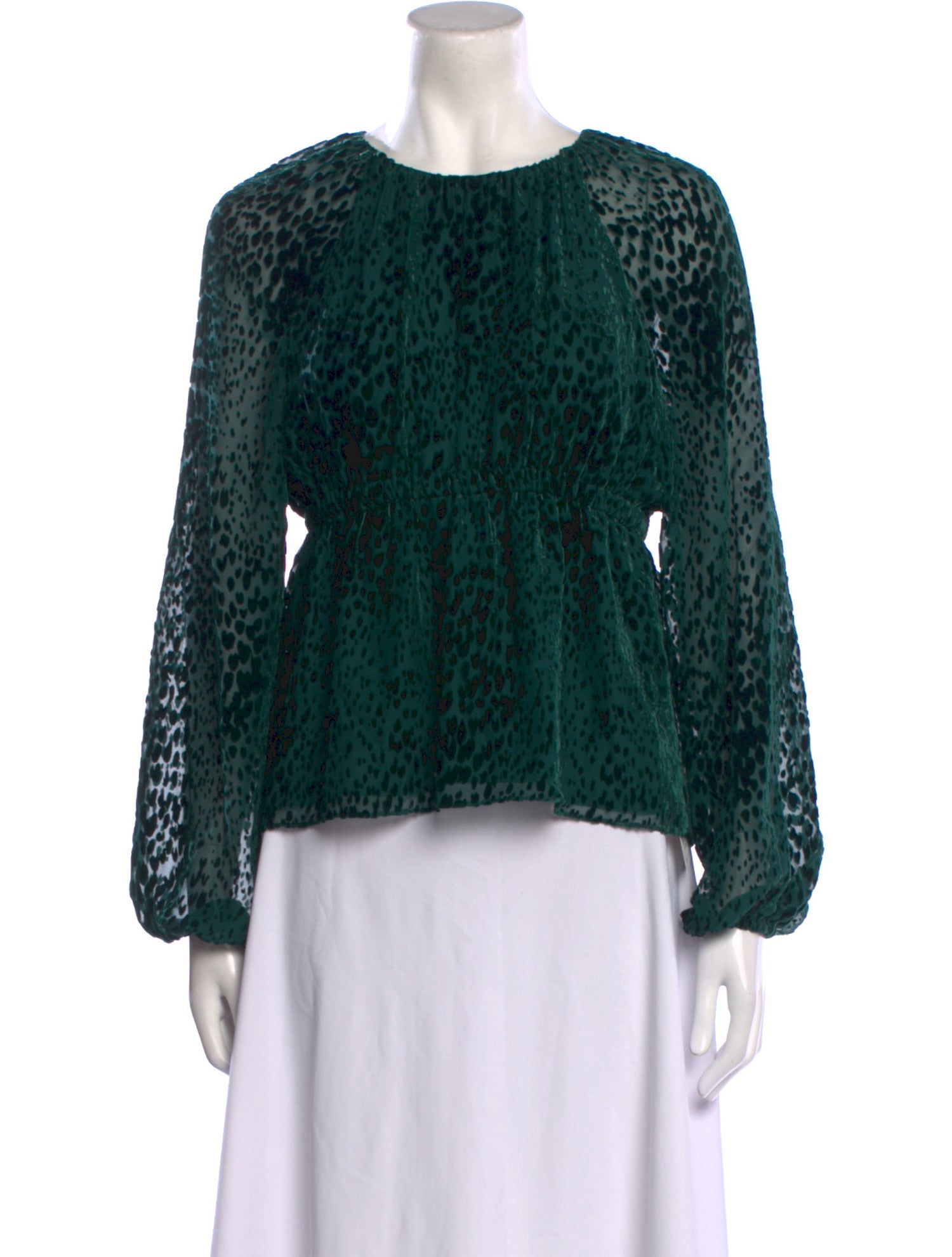 A.L.C. Animal Print Crew Neck Blouse