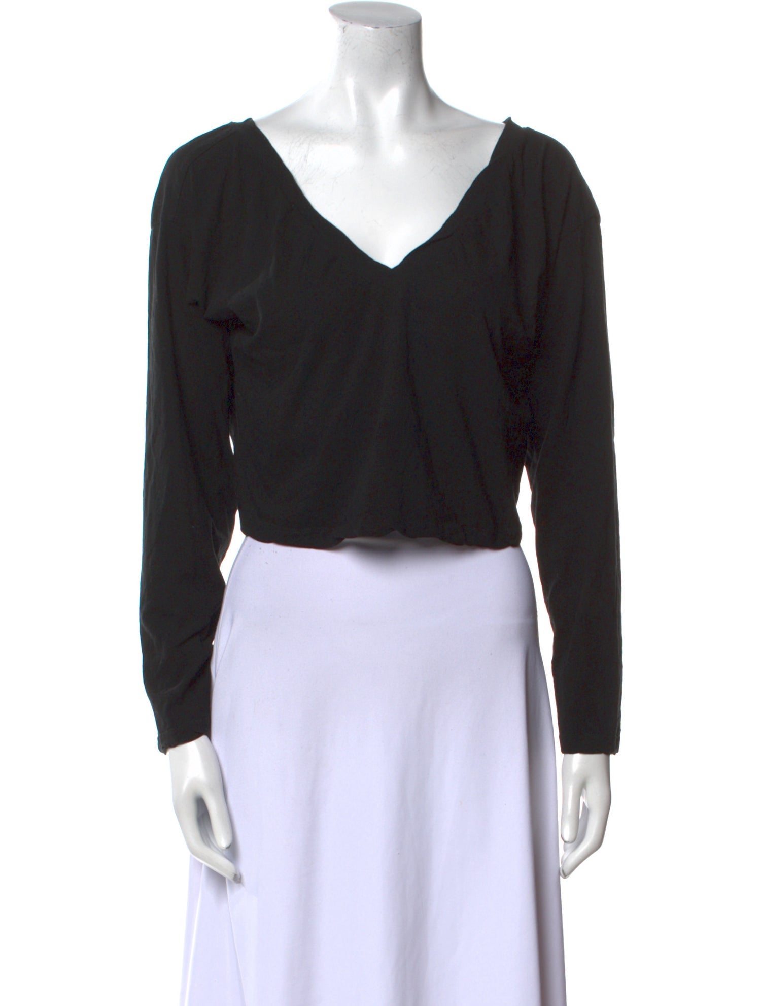 A.L.C. V-Neck Long Sleeve Crop Top