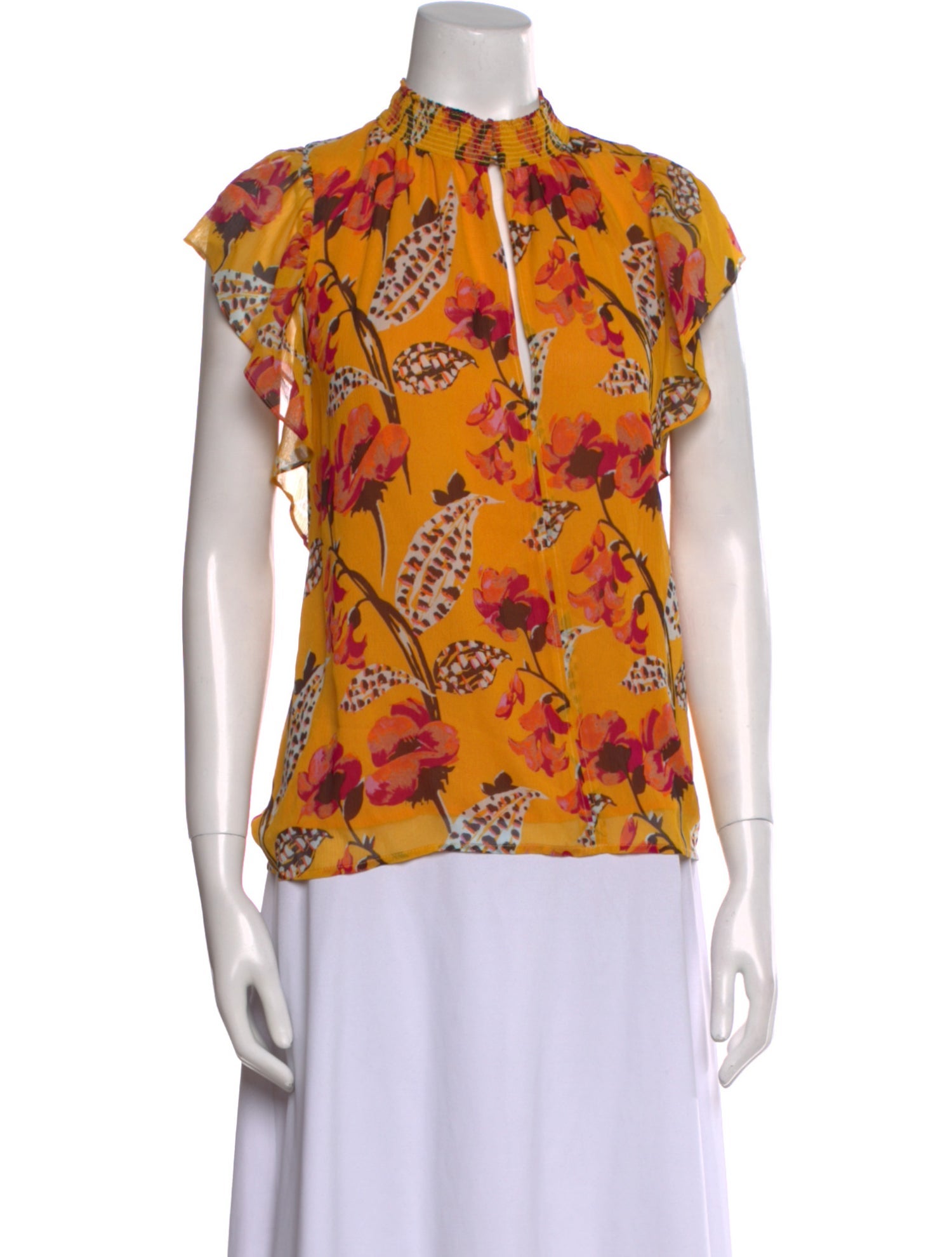 A.L.C. Silk Floral Print Blouse