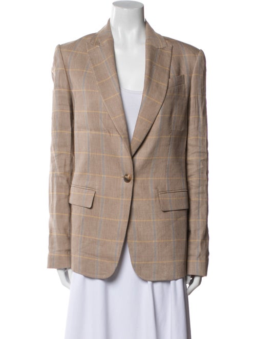 A.L.C. Linen Plaid Print Blazer