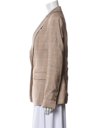 A.L.C. Linen Plaid Print Blazer