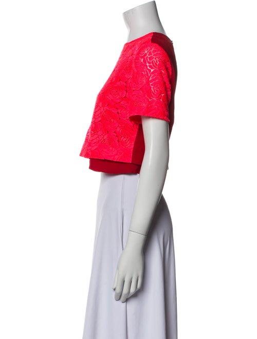 A.L.C. Floral Print Crew Neck Crop Top