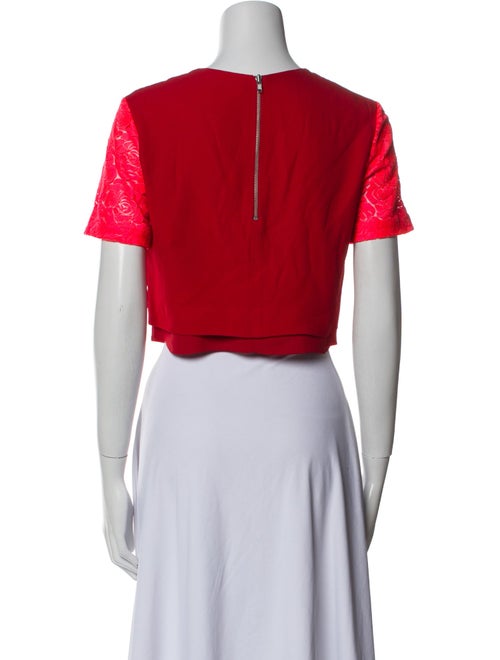 A.L.C. Floral Print Crew Neck Crop Top