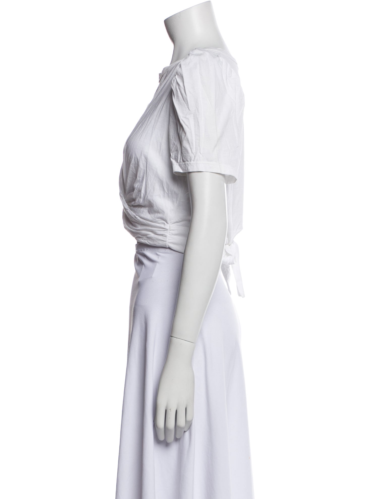 A.L.C. Bateau Neckline Short Sleeve Crop Top