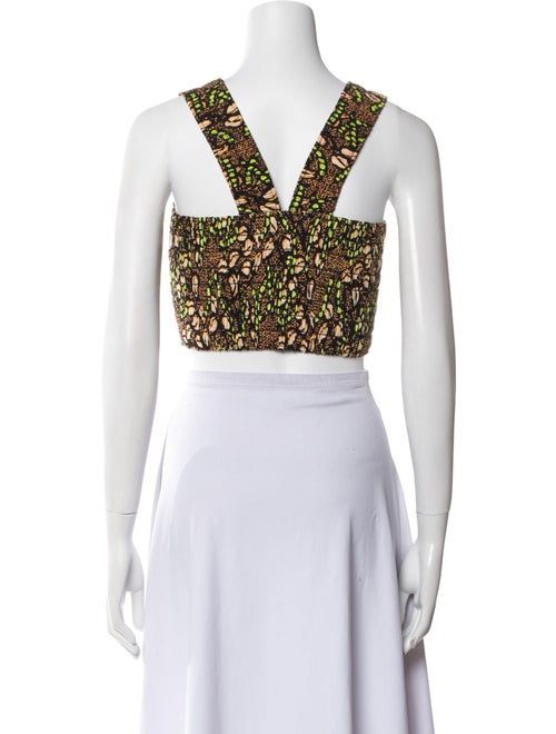A.L.C. Printed Square Neckline Crop Top