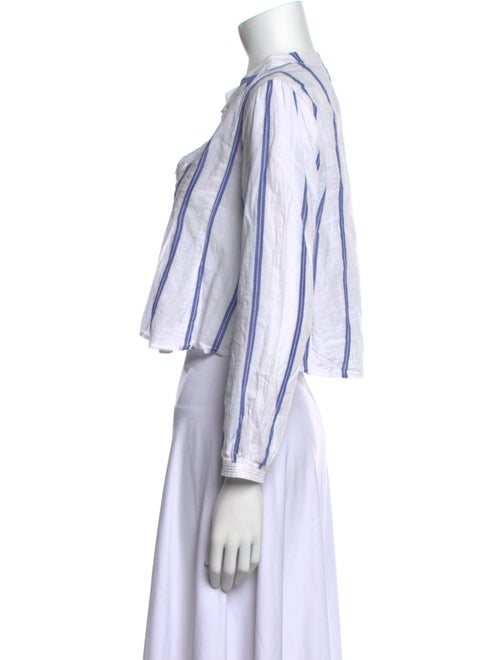 A.L.C. Striped V-Neck Crop Top