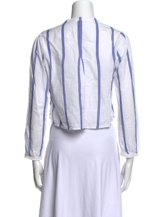 A.L.C. Striped V-Neck Crop Top