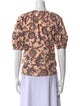 A.L.C. Floral Print Tie Neck Blouse