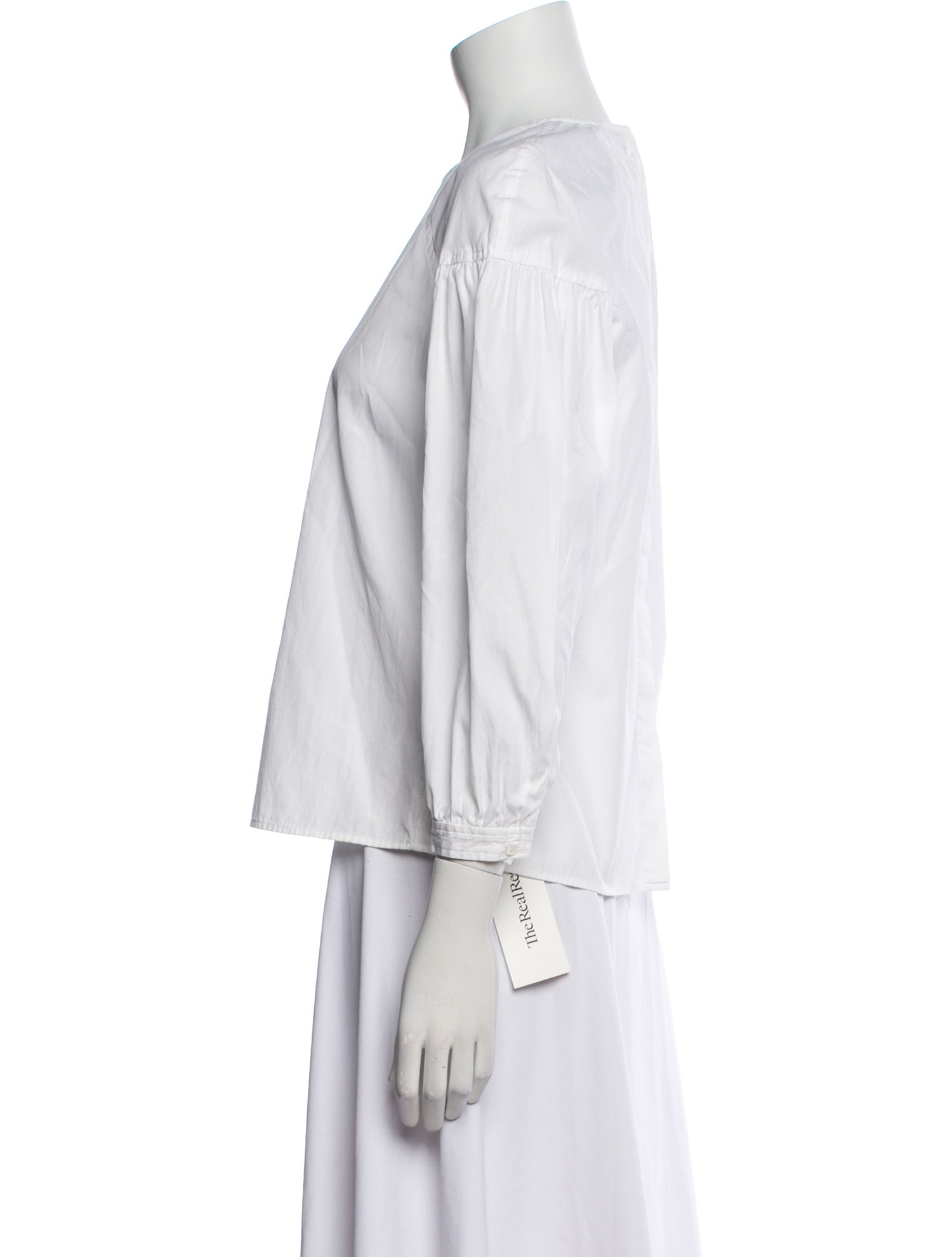 A.L.C. Bateau Neckline Three-Quarter Sleeve Blouse