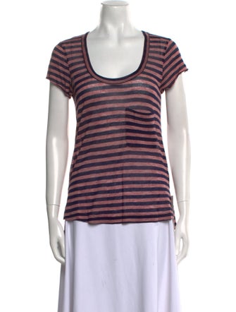 A.L.C. Striped Scoop Neck T-Shirt