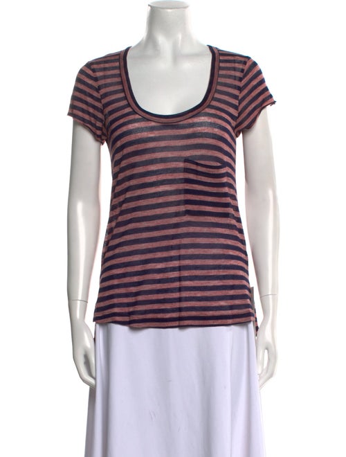 A.L.C. Striped Scoop Neck T-Shirt