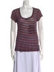 A.L.C. Striped Scoop Neck T-Shirt