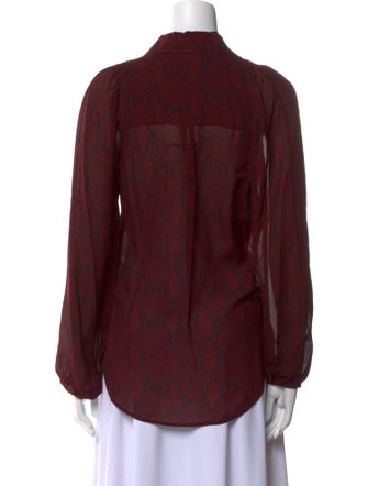 A.L.C. Silk Animal Print Button-Up Top