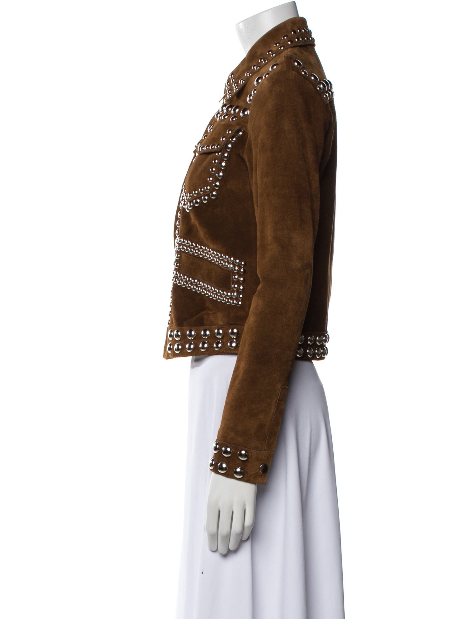 A.L.C. Leather Tweed Pattern Biker Jacket