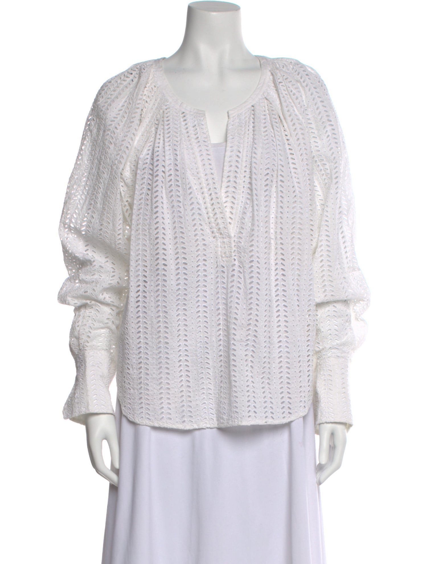 A.L.C. Lace Pattern V-Neck Blouse