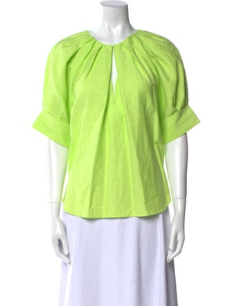 A.L.C. V-Neck Short Sleeve Blouse