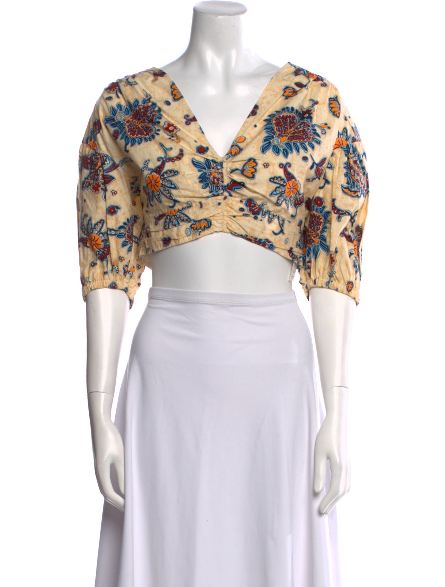 A.L.C. Floral Print V-Neck Crop Top w/ Tags