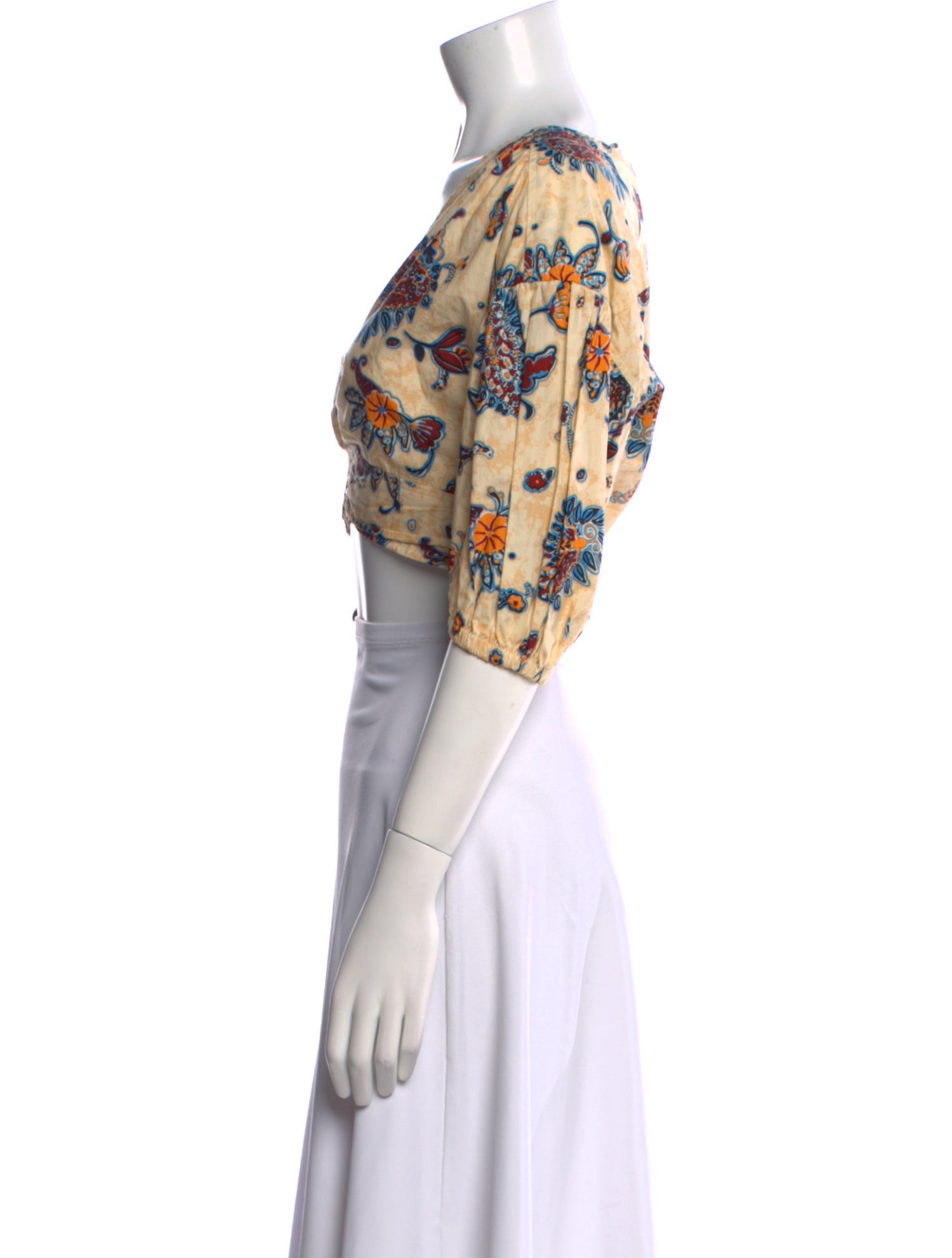 A.L.C. Floral Print V-Neck Crop Top w/ Tags