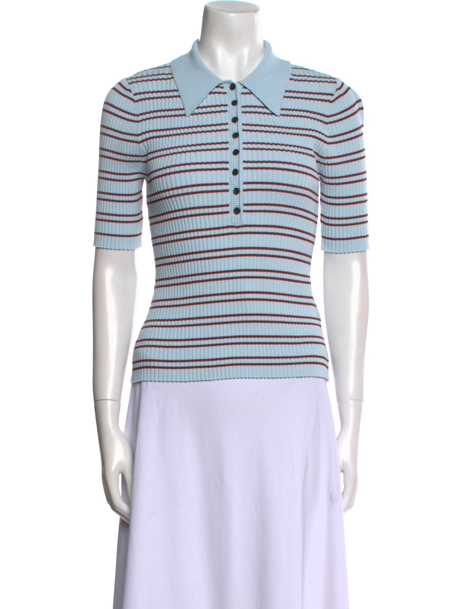 A.L.C. Striped Short Sleeve Polo