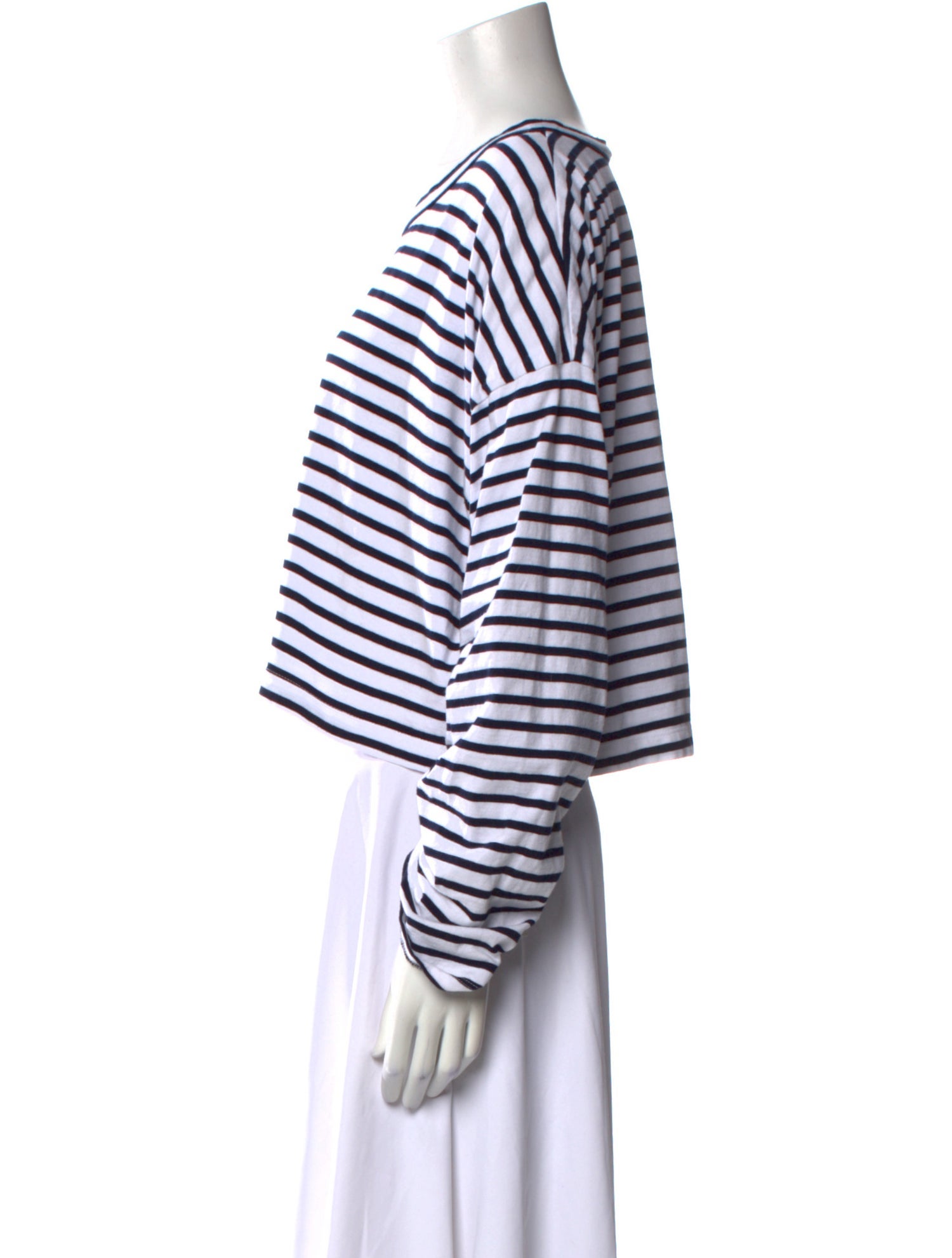 A.L.C. Striped Scoop Neck Crop Top