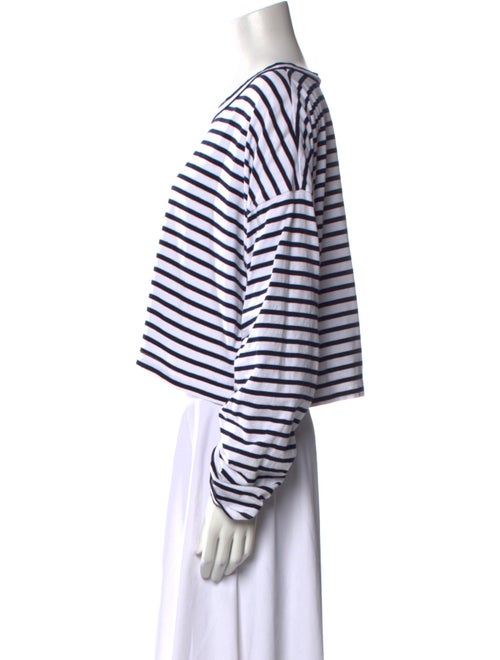 A.L.C. Striped Scoop Neck Crop Top