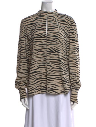A.L.C. Silk Animal Print Blouse