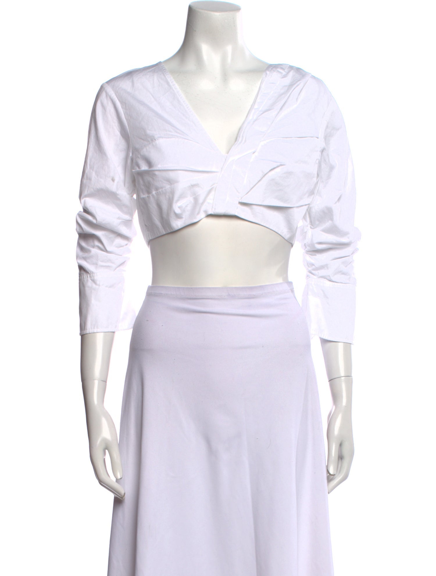 A.L.C. V-Neck Three-Quarter Sleeve Crop Top