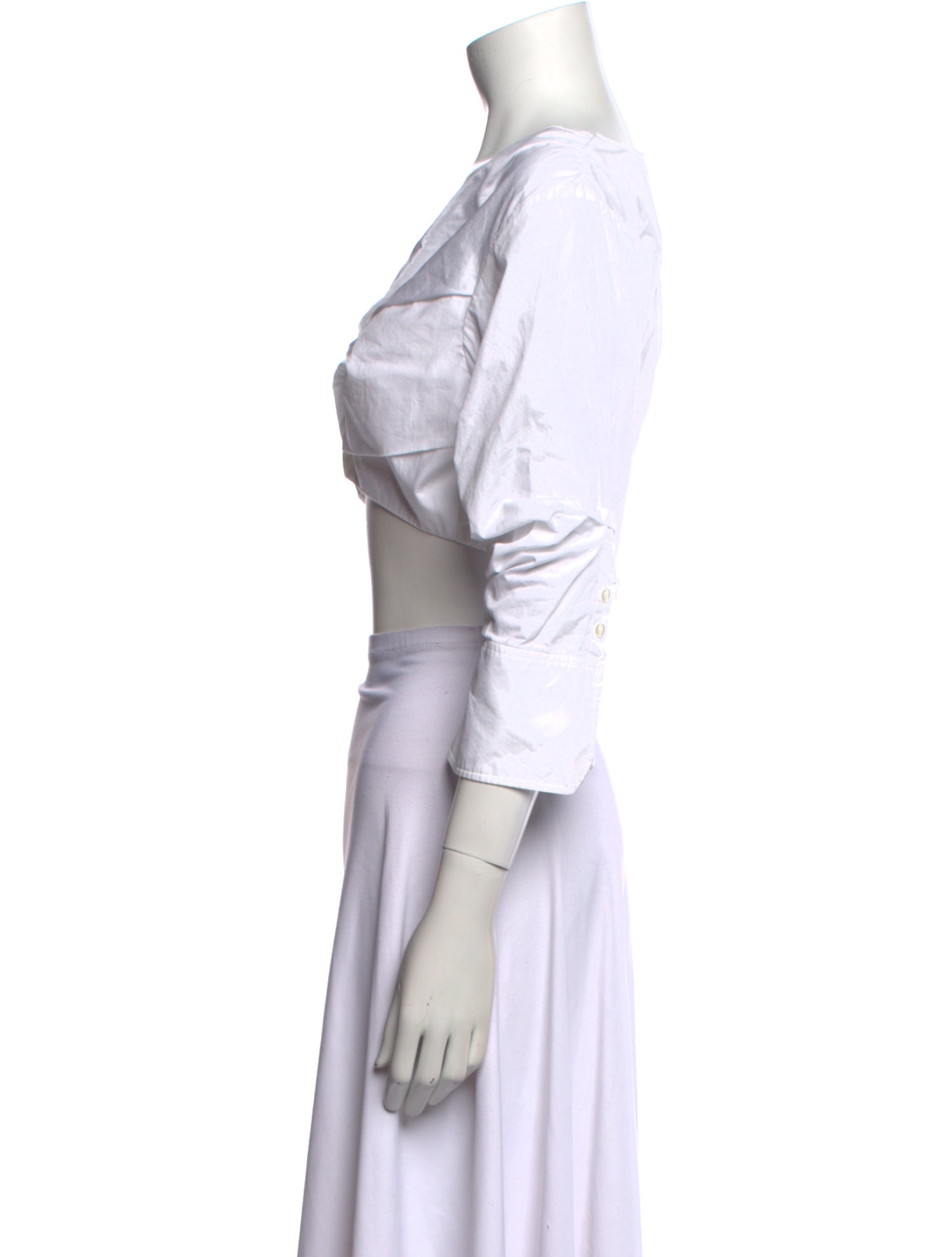 A.L.C. V-Neck Three-Quarter Sleeve Crop Top