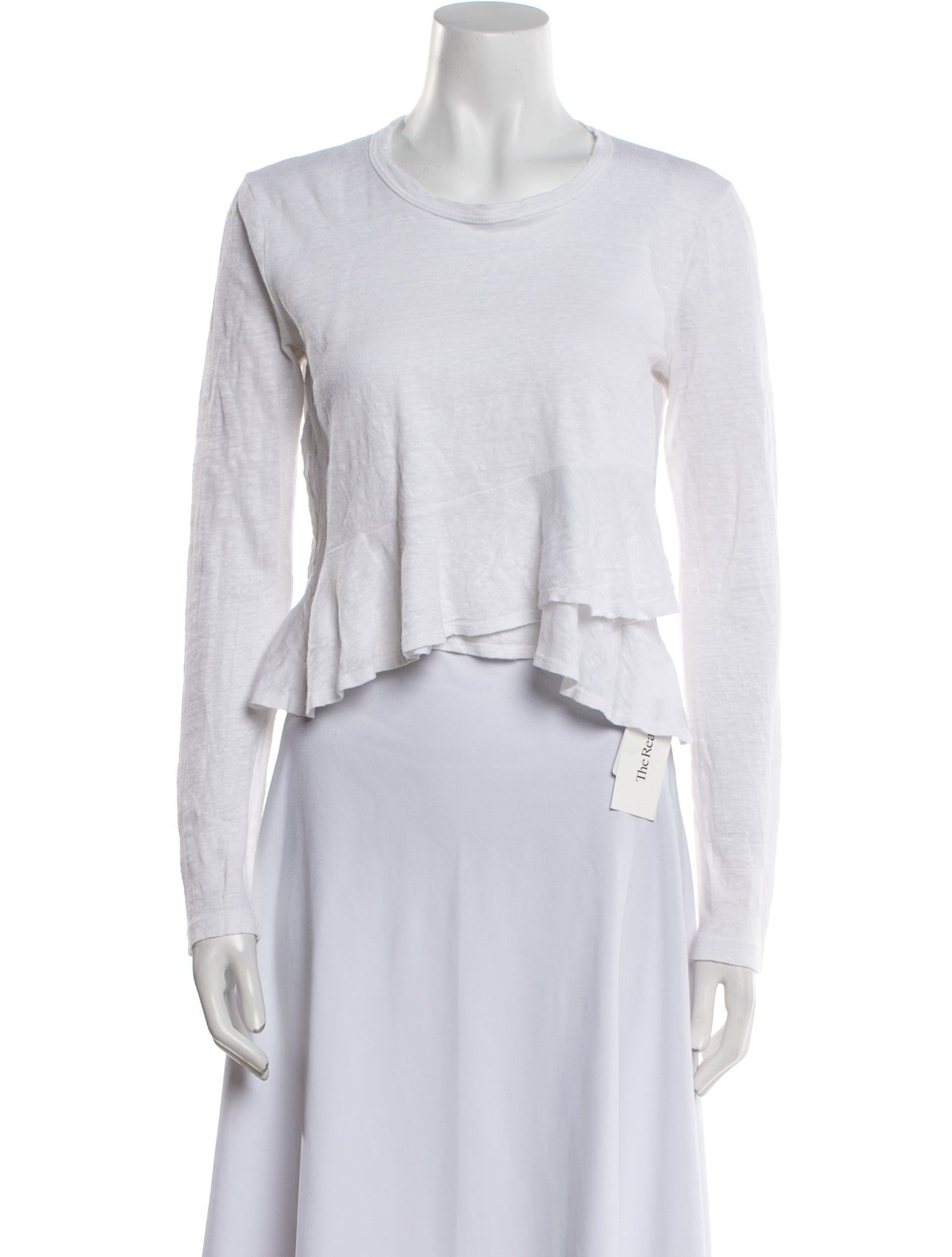 A.L.C. Linen Crew Neck Crop Top