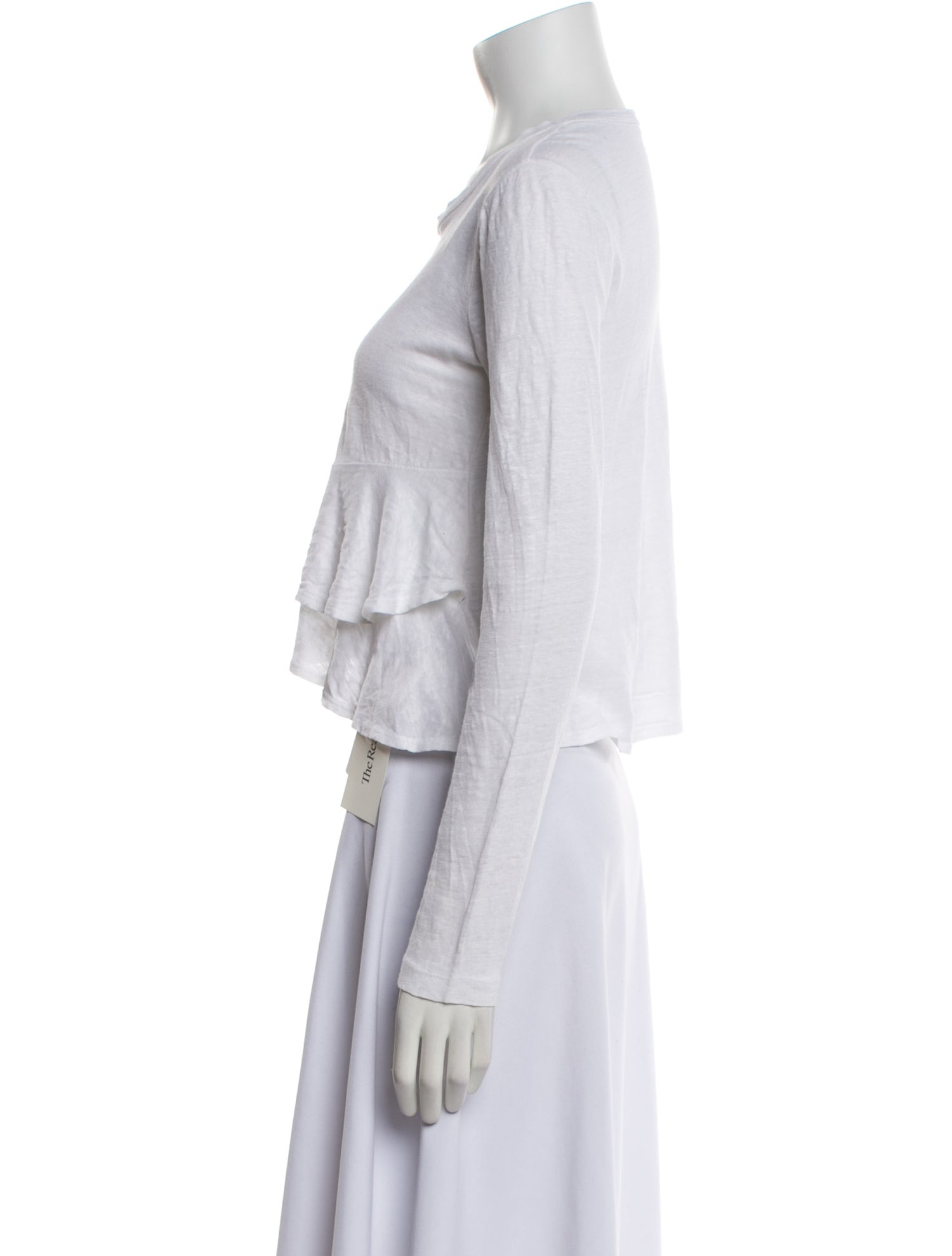 A.L.C. Linen Crew Neck Crop Top