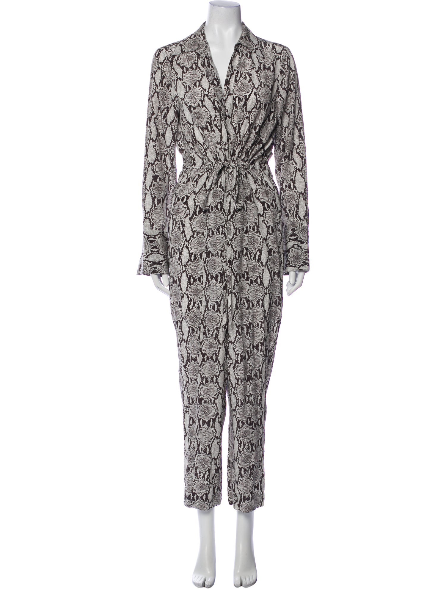 A.L.C. Silk Animal Print Jumpsuit