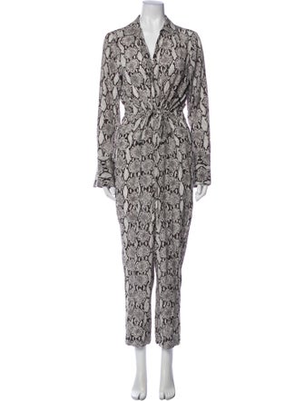 A.L.C. Silk Animal Print Jumpsuit