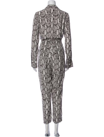 A.L.C. Silk Animal Print Jumpsuit