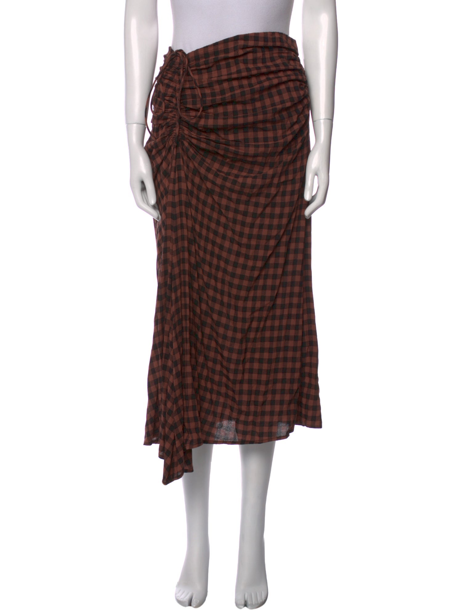A.L.C. Plaid Print Midi Length Skirt