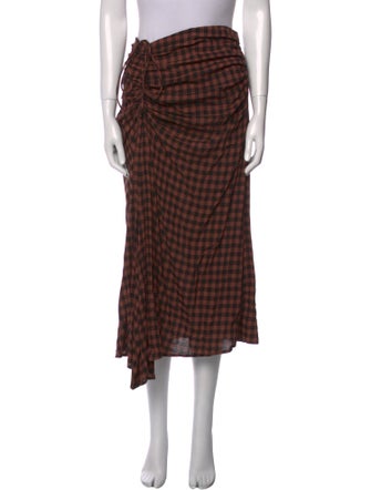 A.L.C. Plaid Print Midi Length Skirt