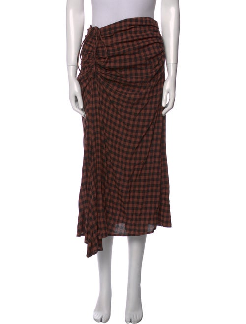 A.L.C. Plaid Print Midi Length Skirt