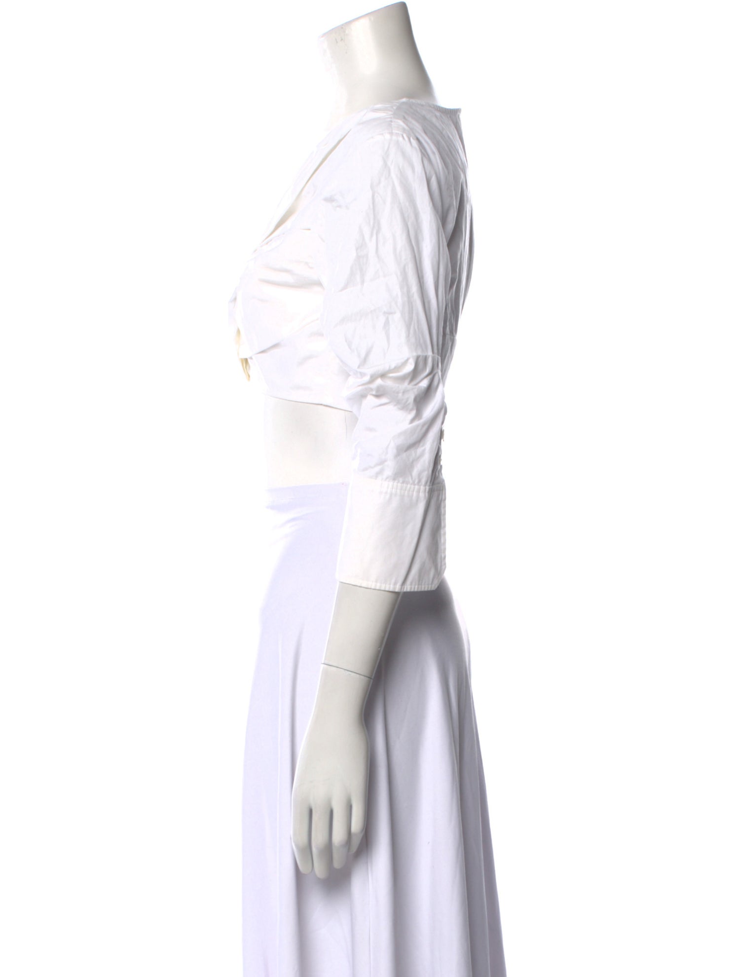 A.L.C. V-Neck Three-Quarter Sleeve Crop Top