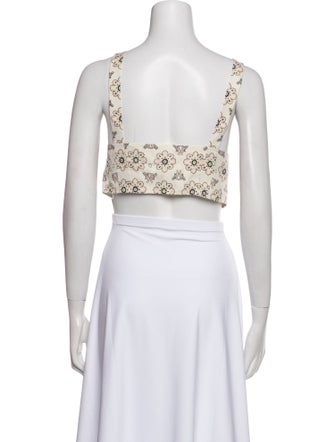 A.L.C. Silk Floral Print Crop Top