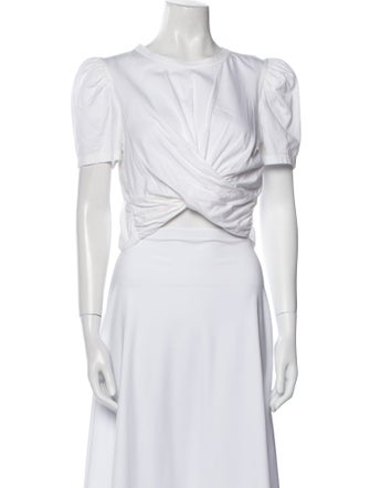 A.L.C. Crew Neck Short Sleeve Crop Top