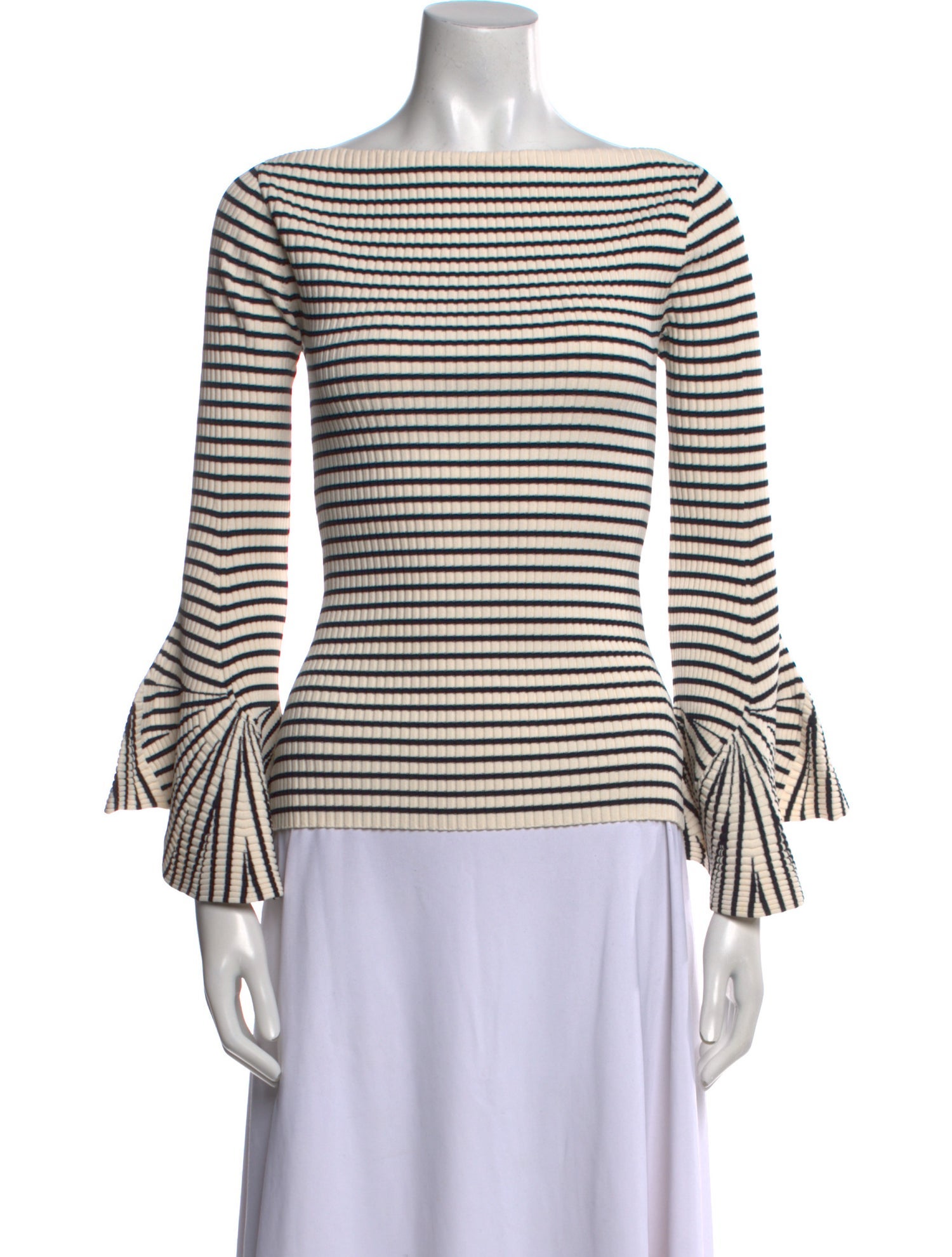 A.L.C. Striped Bateau Neckline Top