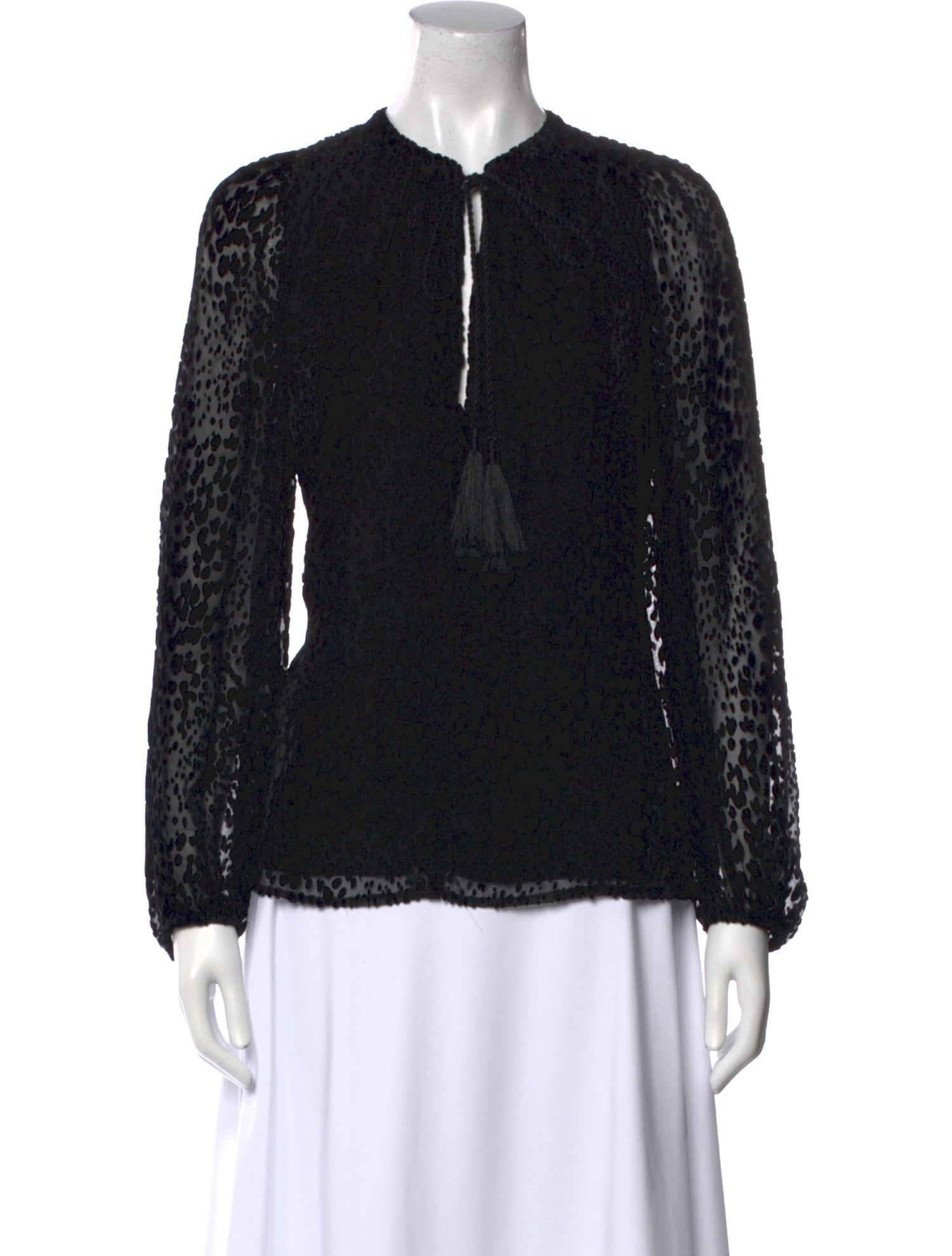 A.L.C. Lace Pattern Crew Neck Blouse