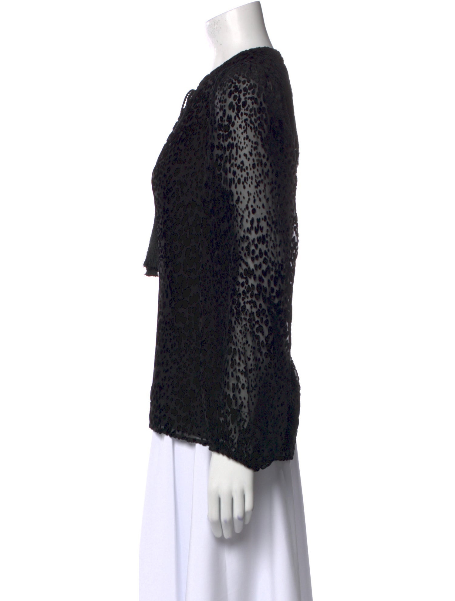 A.L.C. Lace Pattern Crew Neck Blouse